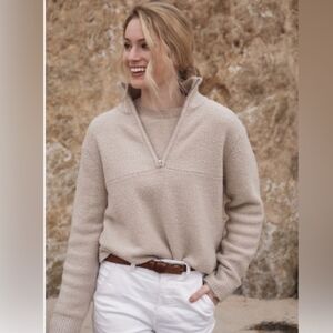 《 Jenni Kayne 》 Half- Zip Bouclé Sweater